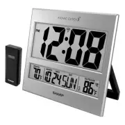 SHARP Atomic Clock - Atomic Accuracy - Never Needs Setting! -Silver Tech Style -