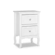 Hello Furniture Franco 2 Drawers Bedside Table (White)