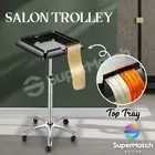 Hair Salon Trolley Hairdresser Beauty Tool Storage Rolling Tray Cart Adjustable