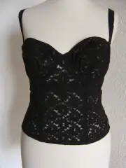 Original Sonia Rykiel pour H&M Corsage Bustier Korsage schwarz Spitze 40