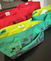 Trader Joe’s MINI Red & Green Insulated Cooler Tote Bag Set Of 4 (Brand New)