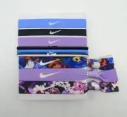 Nike Printed Mixed Ponytail Holders 9 PK Youth Royal Pulse/White/Violet Star