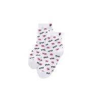 在飛比找momo購物網優惠-【FILA官方直營】滿版LOGO造型短襪-白色(SCY-10