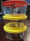 Disney Pyrex Mickey Mouse Disney Glass Storage With Lids Set Of 3