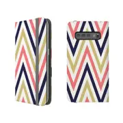 For Samsung Galaxy S10+ Plus Case Wallet Protective Cover Zigzag Salmon Purple