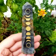 Labradorite Moon Phase hand polished Obelisk Tower crystal gemstone