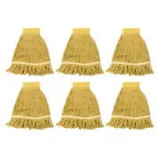 6Pcs Commercial Mop Head Replacement, Cotton String Mop Head, Yellow