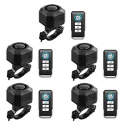 Loud 110dB Motorcycle Vibration Alarm Wireless Bike Anti-Theft Security Alarm ×5