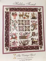 HIDDEN FOREST The Vintage Spool Quilt Kit FABRIC Patterns fox animal applique