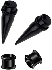 [HEKEUOR] 11mm 7/16“ Steel Ear Stretching Kit 2 Steel Tapers 2 Steel Tunnels Size Between 00g(10mm) and 1/2" (12mm)
