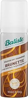Batiste Brunette Dry Shampoo Travel Size 50mL - Root Concealing Dry Shampoo with Vanilla & Jamine Scent, Refresh & Absorbs Oil, No White Residue, Seamlessly Blends with Brunette & Enchances Colour