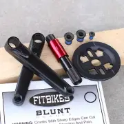 FIT BMX BLUNT 3pc BICYCLE CRANKS BLACK w/ SPROCKET