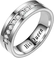 [YiyiLai] 1 Pack 6mm Stainless Steel Wedding Couple Promise Band Engagement Rings