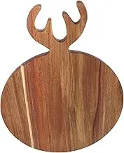 ASAKKURA Jute Wood Christmas Antlers Bread Board Wooden Cake Serving Plate Food Serving Plate