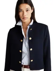[Tommy Hilfiger] Slim Fit Mandarin Collar Blazer in Blue