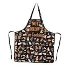 Cat Apron With Pockets - Pattern Cooking Apron 'Not Meow I'm Cooking' -
