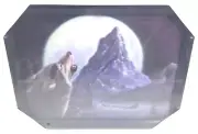 Howling Wolf 3D Dimension Lenticular Picture W/ Plastic Frame Wall Decoration