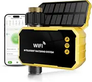 WiFi Water Timer with Brass Inlet No Need Gateway, Smart Hose Timer WiFi Sprinkler for Garden Hose, APP Remote Control Via 2.4Ghz WiFi Voice Controlwith Alexa and Google Assistant