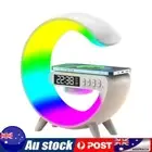 Wireless Speaker Charger Table Lamp with Alarm Clock for Bedroom (White) AU