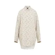 [Balenciaga] Balenciaga-Light Beige Long Sleeves Cocoon Shirt-Donna S STAND