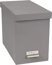 Bigso Box of Sweden File Organiser Storage - Stylish Organiser Box Including 8 Hanging Files - Container for Folders Made of Fibreboard and Paper - Grey