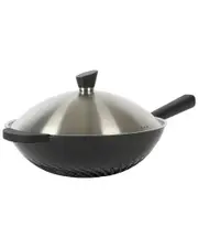 Kenmore Eugene 13in Nonstick Cast Aluminum Wok with Stainless Steel Lid