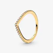 Authentic Pandora Shine Sparkling Wishbone Ring Size (44) 3