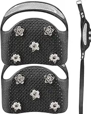 [Kaxenig] Ice Cleats for Shoes, Stainless Steel Ice Cleats Snow Shoe Anti-Slip Gripper Spike, Climbing Crampons Reflective Traction Snow Grips for Climbing & Ice