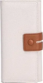 [Botimmy] Women Leather Wallet Designer Long Clutch Large Capacity Bifold Multi Credit Card Holder Ladies Gifts, Beige & Brown, Casual