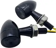 Turn Signal Indicator 2PCS Universal Mini Motorcycle Turn Signal Light Lamp 12V Amber Flasher Indicator Blinker For Benelli Cafe Racer Aprilia BSA