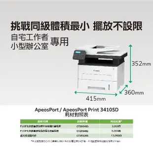 FUJIFILM ApeosPort 3410SD A4黑白雷射多功能事務複合機《多功能複合傳真機》