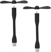 Sokelinn-six USB Flexible Fan, Mini Portable Cooling Fans USB Powered for Power Bank Laptop PC AC Charger - 2 Pack (Black)