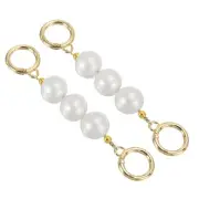 2Pcs 5.3 Inch Pearl Purse Strap Extender, Bag Chains for Handbag, Light Gold