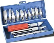 FJSENR 13-piece Precision Exacto Knife Set, including hobby and craft knives as well as blades, is the perfect choice for pumpkin carving, model making and DIY projects.
