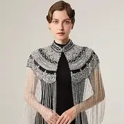 Retro Vintage Roaring 20s 1920s Cape Shawls The Great Gatsby Flapper Girl Sequins Fringe Women's Christmas Halloween Carnival Wedding Evening Party Masquerade