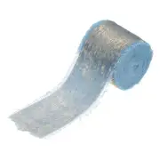 Shimmery Chiffon Ribbon,1 Roll 1.5''×15 Yard Metallic Frayed Fringe, Blue