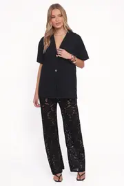 [PUP100] Mindy Lace Pant Set - Black S black
