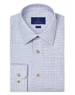 David Donahue Slim Fit Textured Twill Shirt