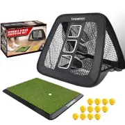 CHAMPKEY Golf Chipping Net with Chipping Mat and 12 Foam Golf Balls - Profess...