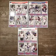 1993 N.Y. Giants NFL McDonald's Fleer GameDay Cards Complete Set 3 Uncut Sheets