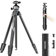 NEEWER LT07 61" Travel Tripod for Camera w Pan Tilt Low Profile Ball Head