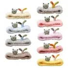 Cartoon Headband Knitted for Frog Hairband Elastic Turban for Face Makeup