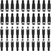 DIANN 40pcs DC Power Jack Solder Plug Connectors, 5.5x2.1mm, 3ft, Male-Female, 5A, Indoor, CCTV, LED, Party Lighting
