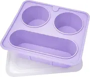 Apujent Divided Snack Trays - Compartmented Snacks Box,Reusable 420Ml Silicone 3 Compartments Container for Party Fruits Picnic Nut Travel Entertaining Kids Candy Camping