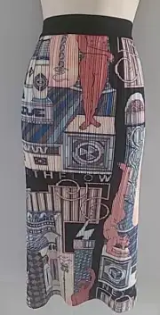 Gorman All The Way Alive Pleated Skirt Side Split Lined Women's Size 12