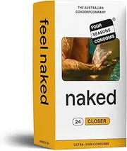 Four Seasons Naked Closer Fit Condoms (Pack of 24) - Lubricated and Tighter Fit - Nominal width 49mm