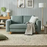 Koala Lounging 2-Seater Sofa, Durable Singular-Seat Cushion with Washable Covers, Timeless Design for Home Living Room, Office Couch, Tool-Free Assembly, Premium Textured Twill Weaved Stormy Sea