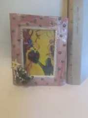 Vintage WhimsiClay Handmade One-of-a-kind Ceramic Photo Frame w/ Christmas Tree