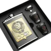 8oz Hip Flask Whiskey Stainless Steel Alcohol Set Funnel Pocket Bottle Engraving