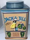VINTAGE LABELS SAKURA ”JACK & JILL” COOKIE JAR STORAGE CONTAINER-9”X5.5”X5.5”NEW